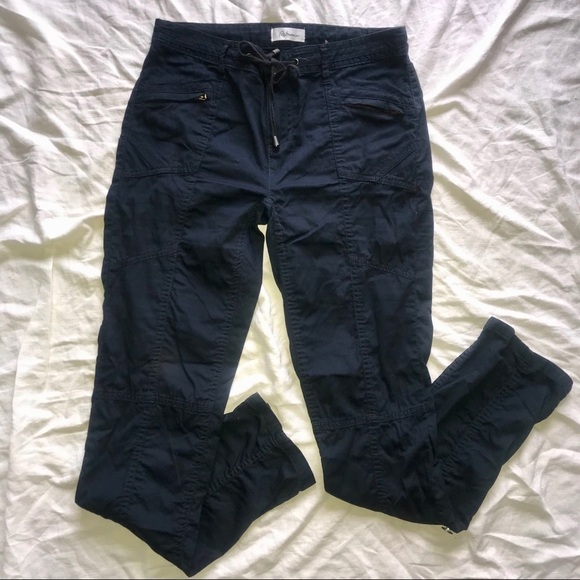 Effortless Comfort Reitmans Tapered Drawstring Waist Pants Navy 5 Minimalist - Picture 2 of 10